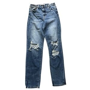Willow &‎ Root Women’s Ultra High Rise Mom Jeans Size 27 Distressed Blue Denim
